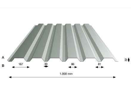 Stålplade trapez type 32/1000W