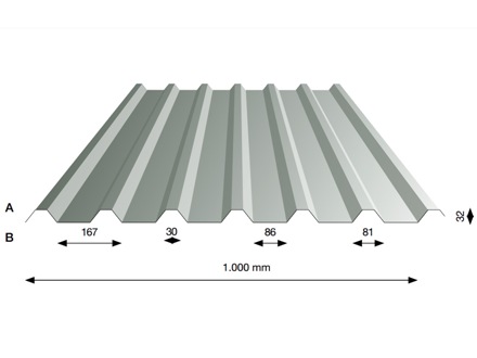 Stålplade trapez type 32/1000D